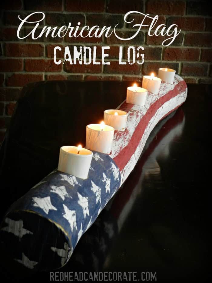 American Flag Candle Log American Flag Candle Log