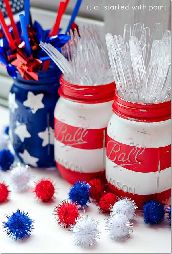 patriotic red white blue mason jars patriotic red white blue mason jars