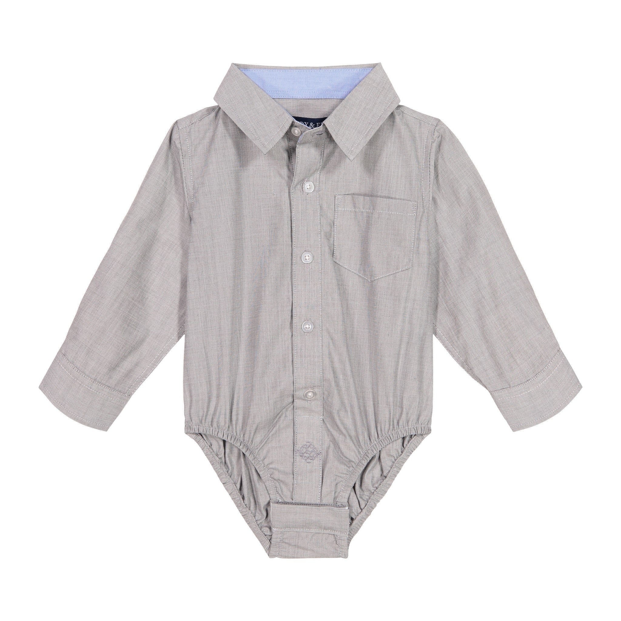 Infant Boy Grey Chambray Button-down Shirtzie® - 18/24 M / Grey