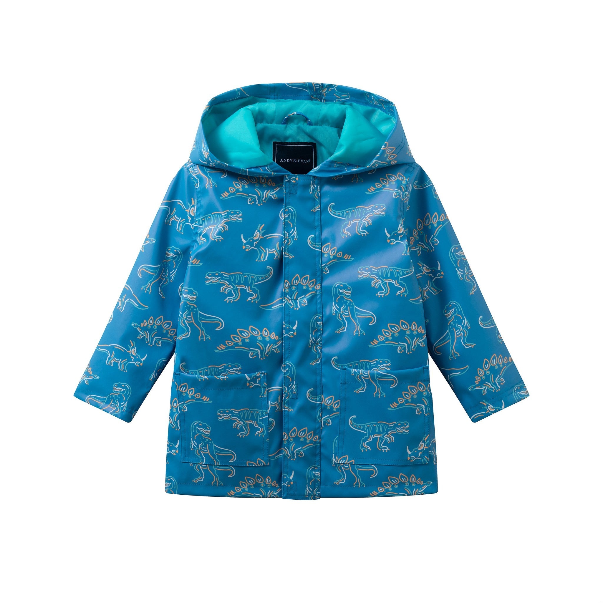 Boys Allover Print Raincoat | Blue Dino - 4T / Blue