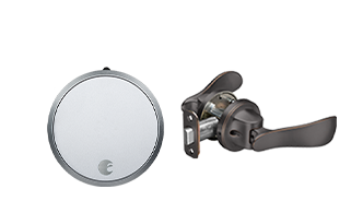 August Smart Lock Pro + Connect with Navis Paddle in Bronze - Silver