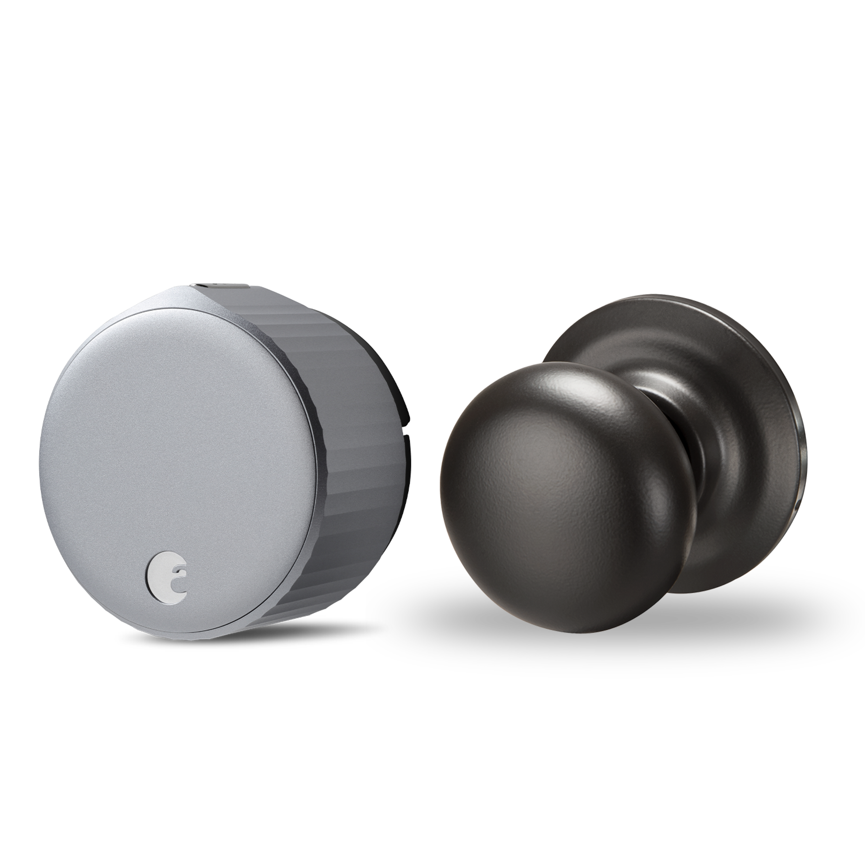 August Wi-Fi Smart Lock + Cambridge Knob in Black - Silver