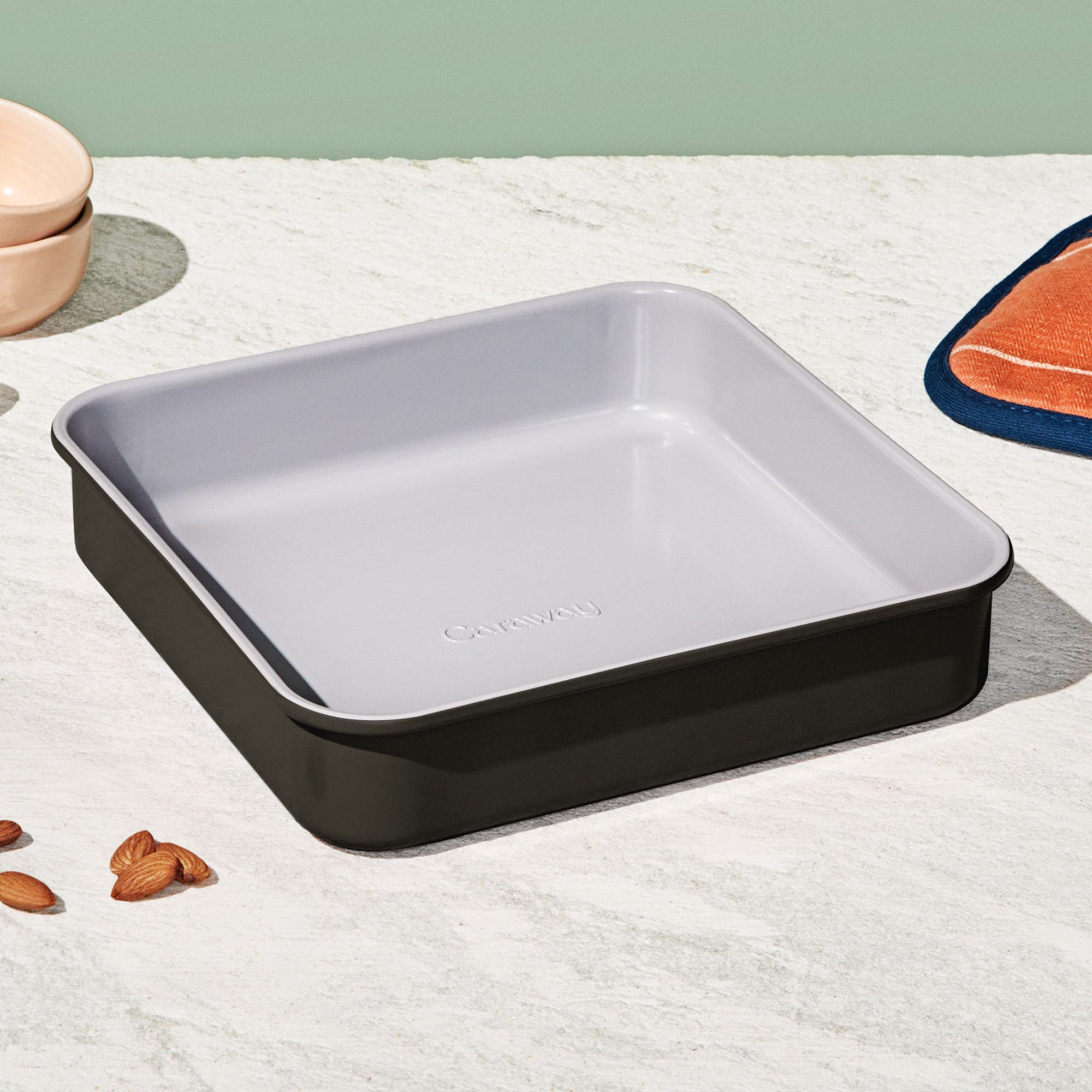 9" Square Pan In Black | Non-Stick, Non-Toxic, Easy To Clean, Scratch Resistant Ceramic Bakeware | Oven Safe & Durable | Caraway