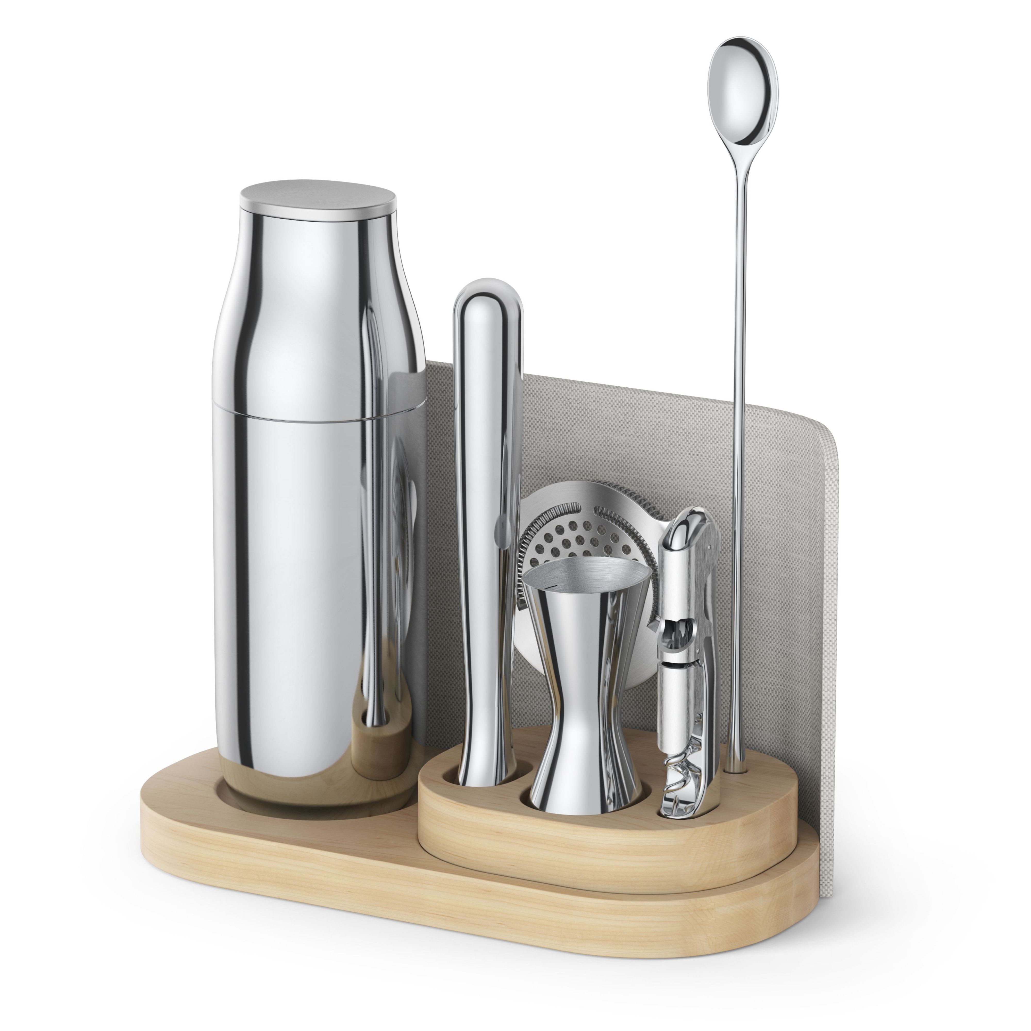 Caraway Gray 9pc Bar Set with Storage Organizer