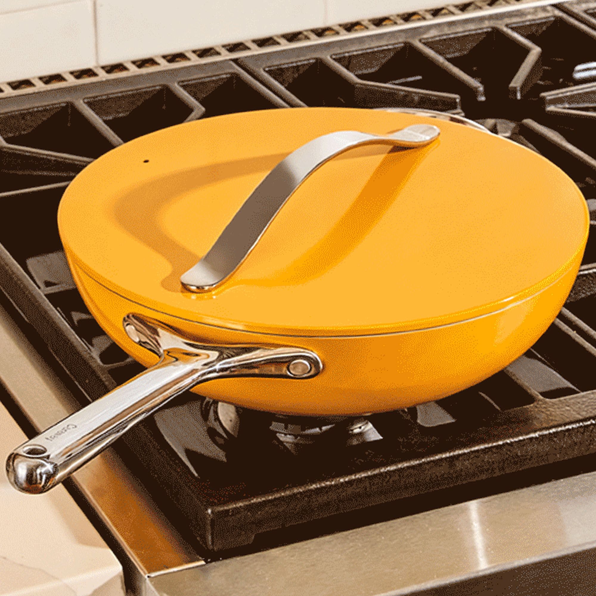 12" Stir Fry Pan In Marigold | Non-Stick, Non-Toxic, PFAS-Free Ceramic Cookware | Induction-Compatible For Healthy Cooking | High, Anti-Splatter Walls | Caraway