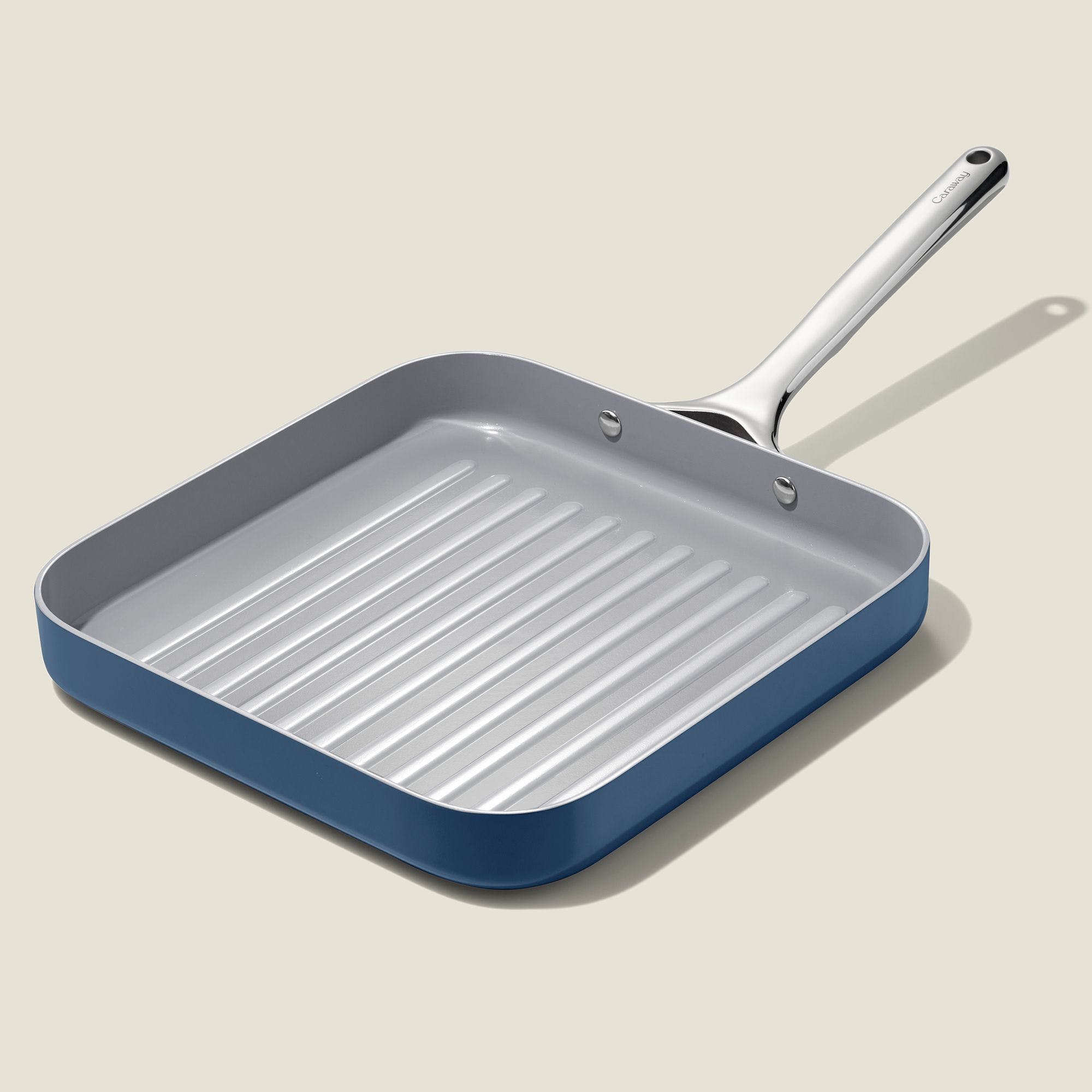 11" Square Grill Pan In Navy | Non-Stick, Non-Toxic, PFAS-Free Ceramic Pans | Induction-Compatible For Healthy Cooking | Caraway