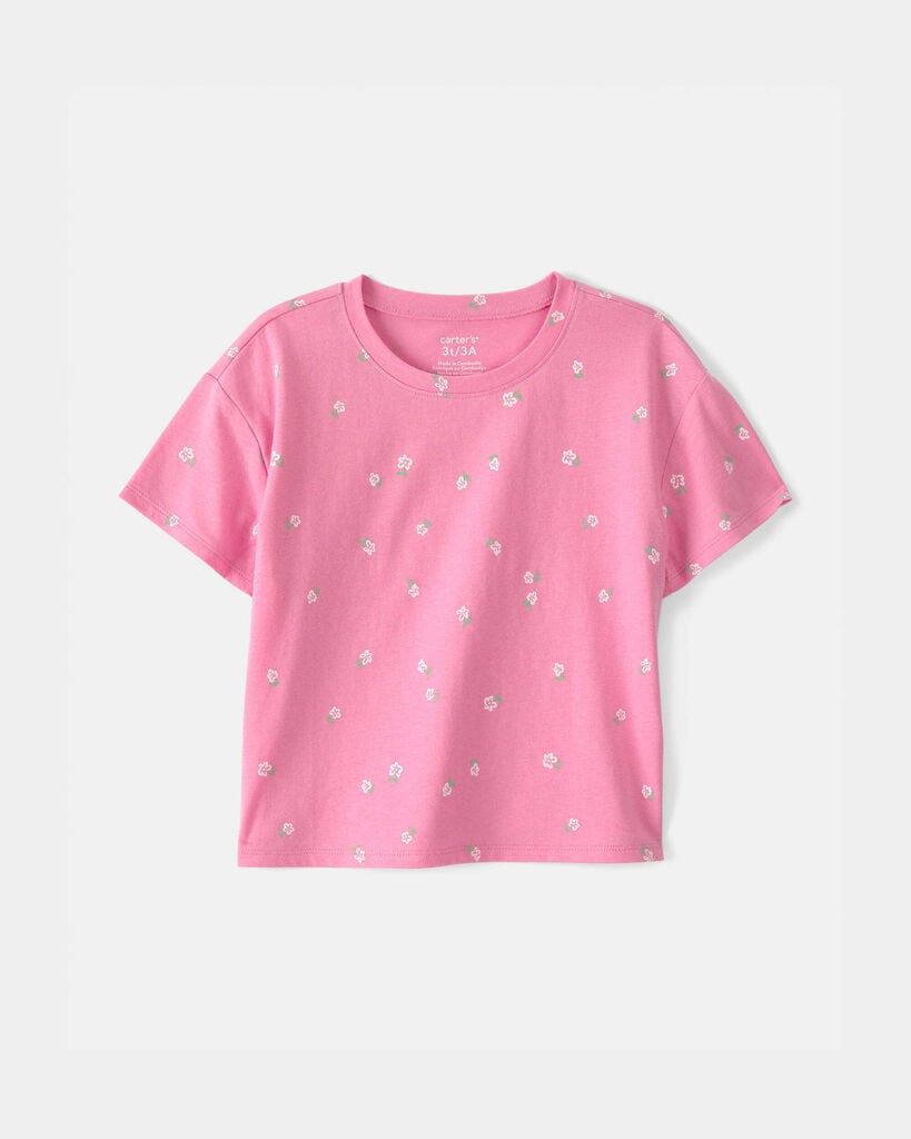 Carter's toddler girl floral relaxed top 2T Pink