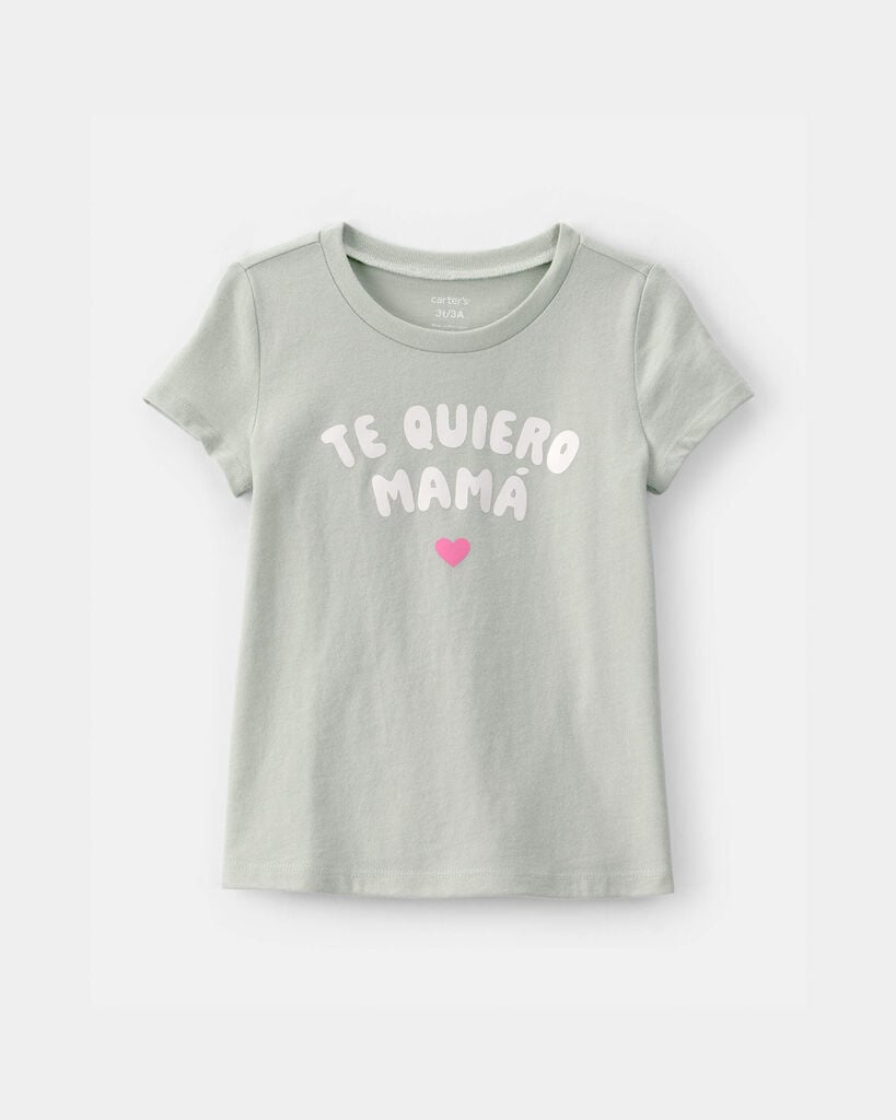 Carter's toddler girl 'te quiero mamá' graphic tee 2T Green