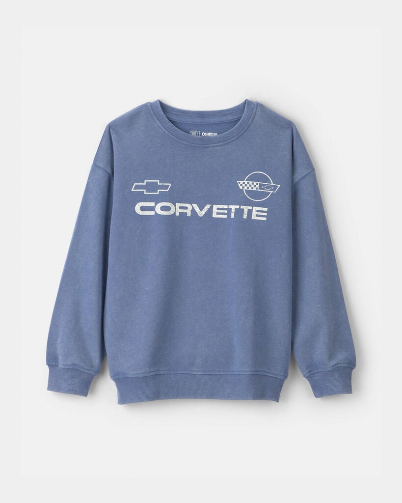 OshKosh B'gosh Boys Corvette French Terry Pullover Sweatshirt 10 Blue