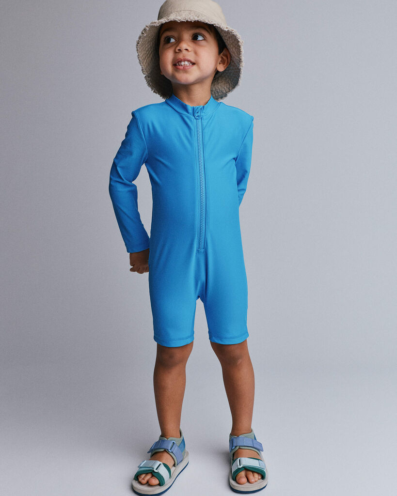 Otter Avenue Toddler Boy 'Vitamin Sea' Long-Sleeve 1-Piece Rashguard 12M Turquoise