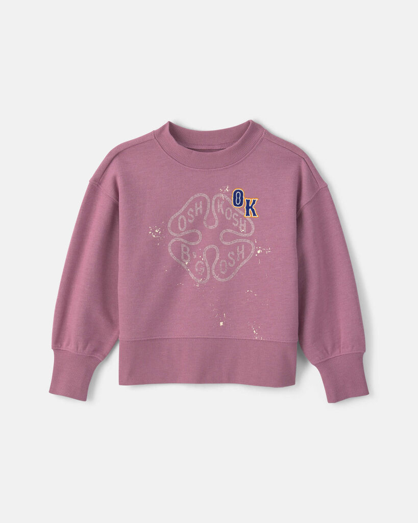 OshKosh B'gosh Toddler Girl 'OshKosh' French Terry Pullover Sweatshirt 12M Purple