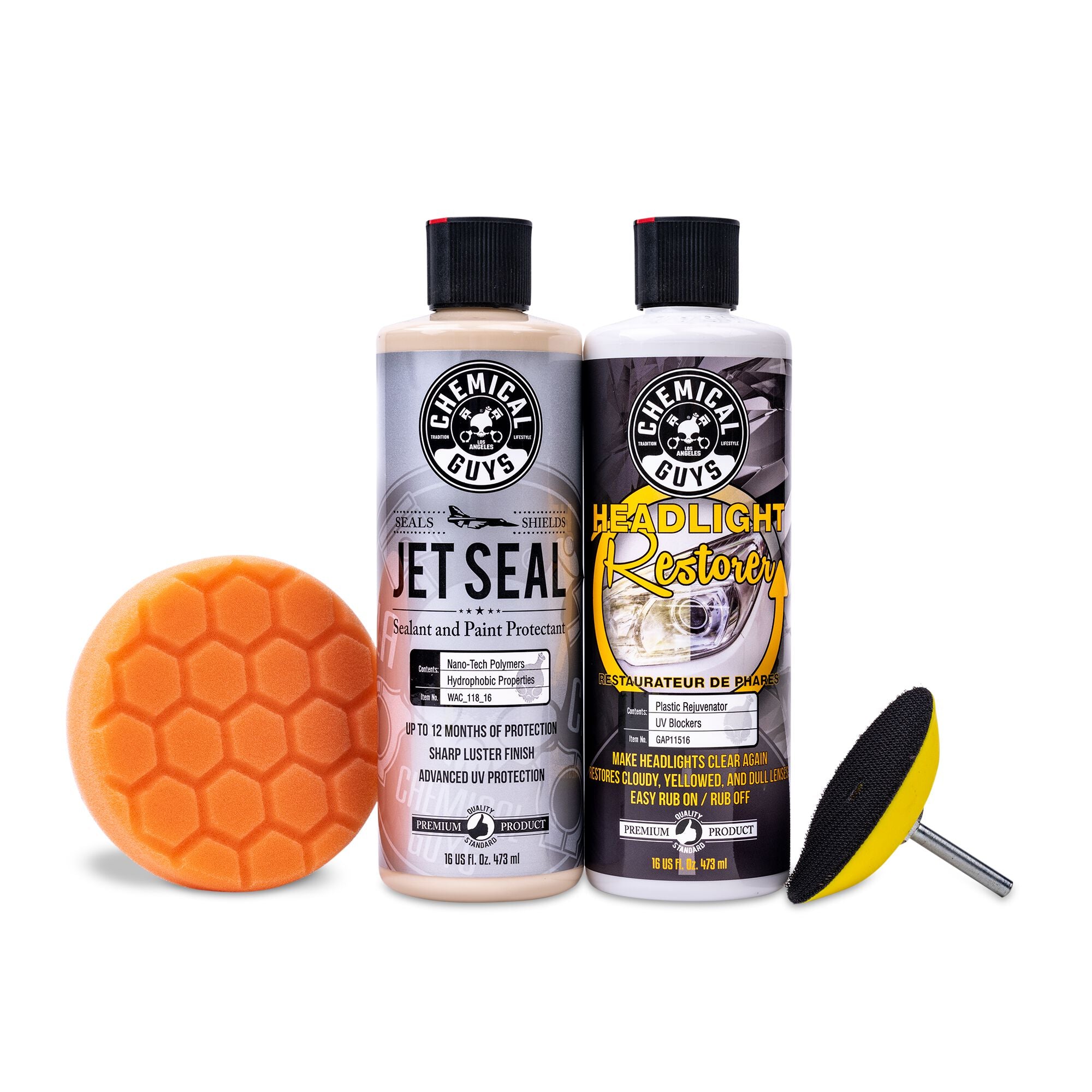 Drill Powered Car Headlights Restoration & Protection Kit | Car Detailing | Vehicle Cleaning Kit | Chemical Guys
