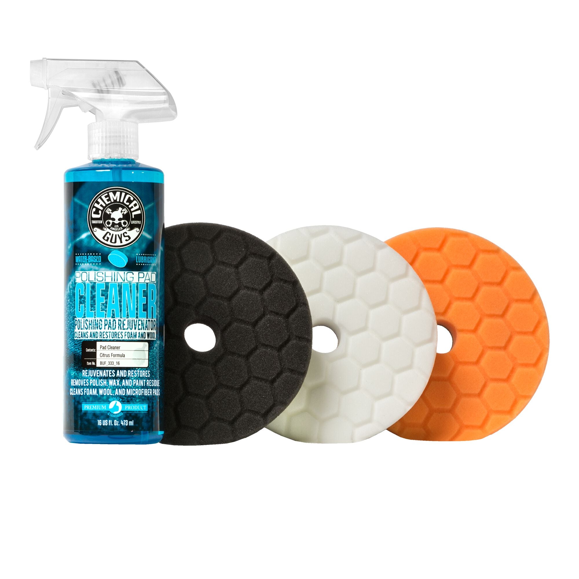 Hex-Logic Car Buffing Pad Sampler Kit (4 Items), 6.5 Inch Quantum | Vehicle Cleaning Kit | Chemical Guys