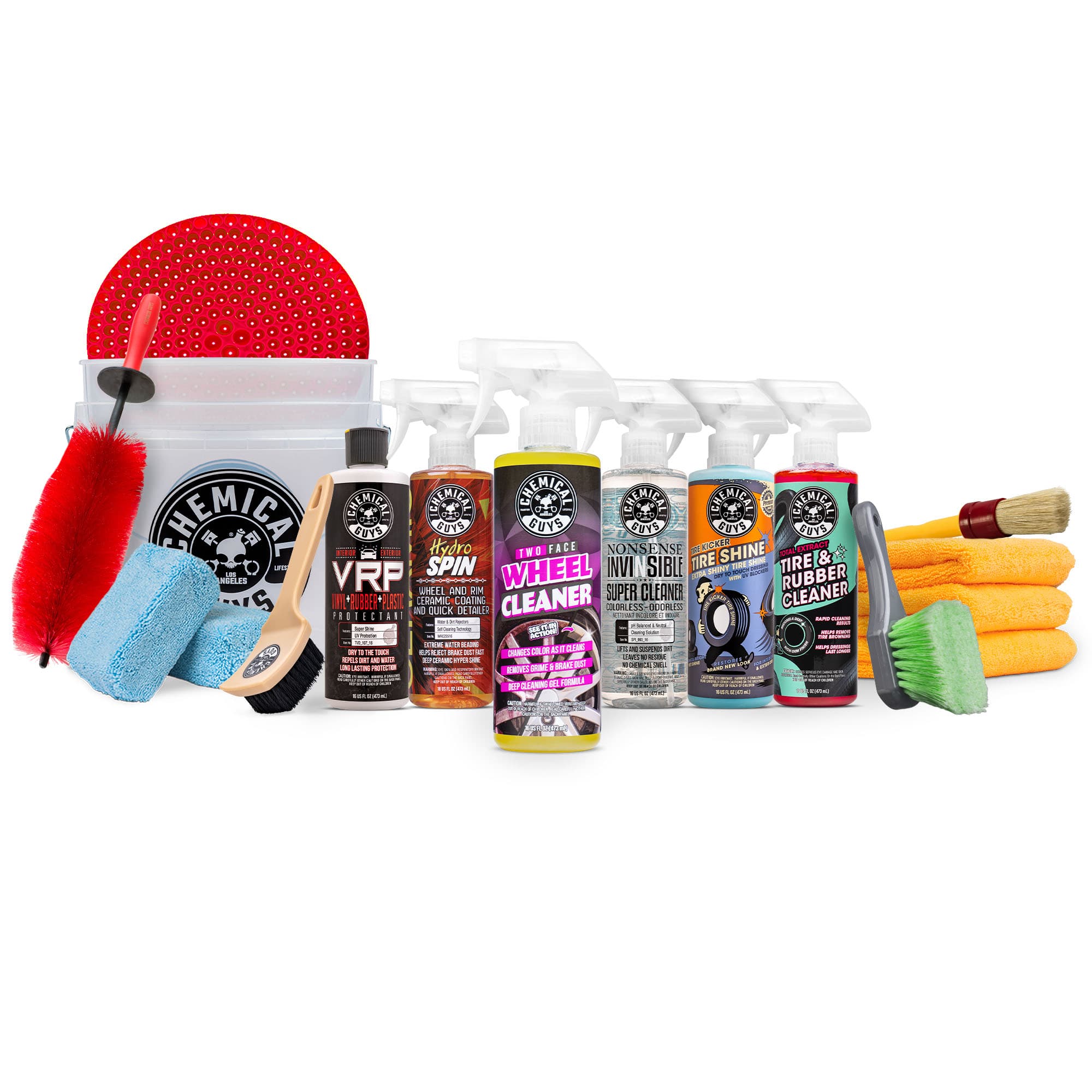 Two Face Clean & Coat Wheel & Rubber Kit | Car Detailing | Vehicle Cleaning Kit | Chemical Guys