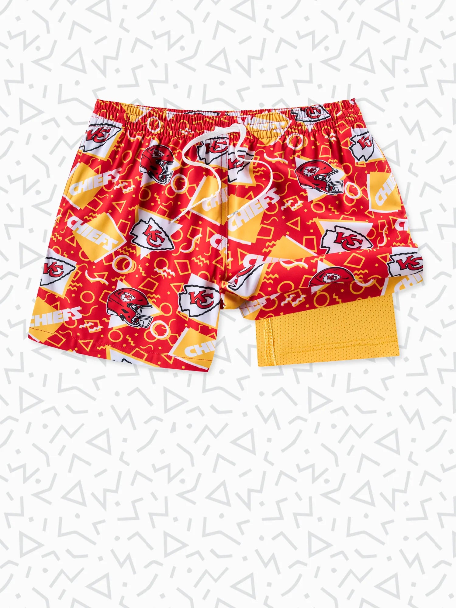 Chubbies The Chiefs Game Day Fit Polyester/Spandex with Boxer Brief Mesh Liner in Bright Red | Size Medium