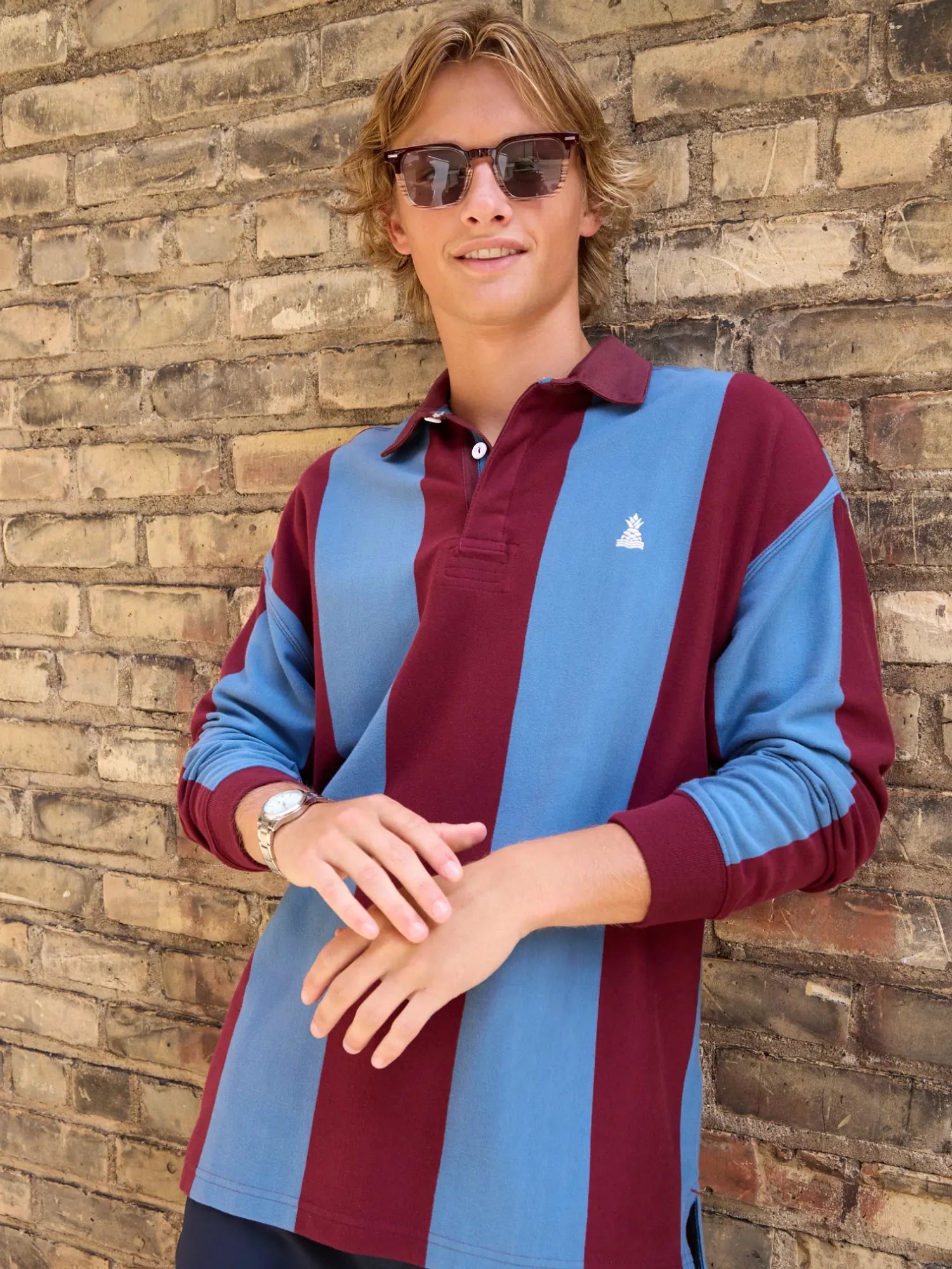 Chubbies The Maroon Four 100% Cotton Shirt for Men in Dusty Blue | Size Large