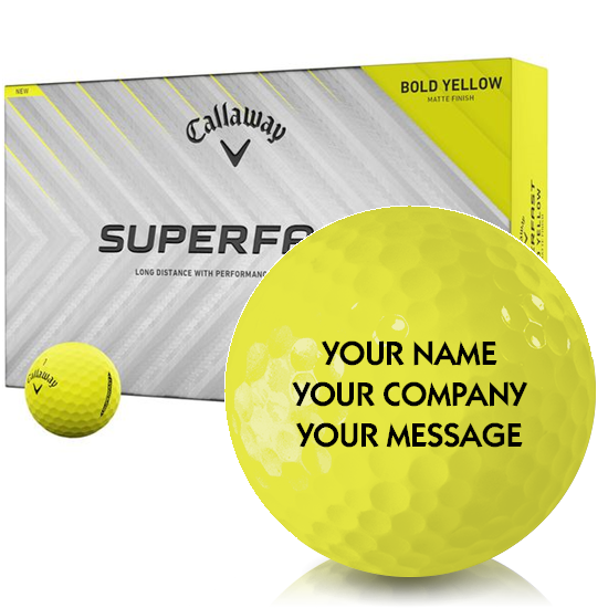 Callaway Golf Superfast Bold Yellow Personalized Golf Balls - 15 Pack