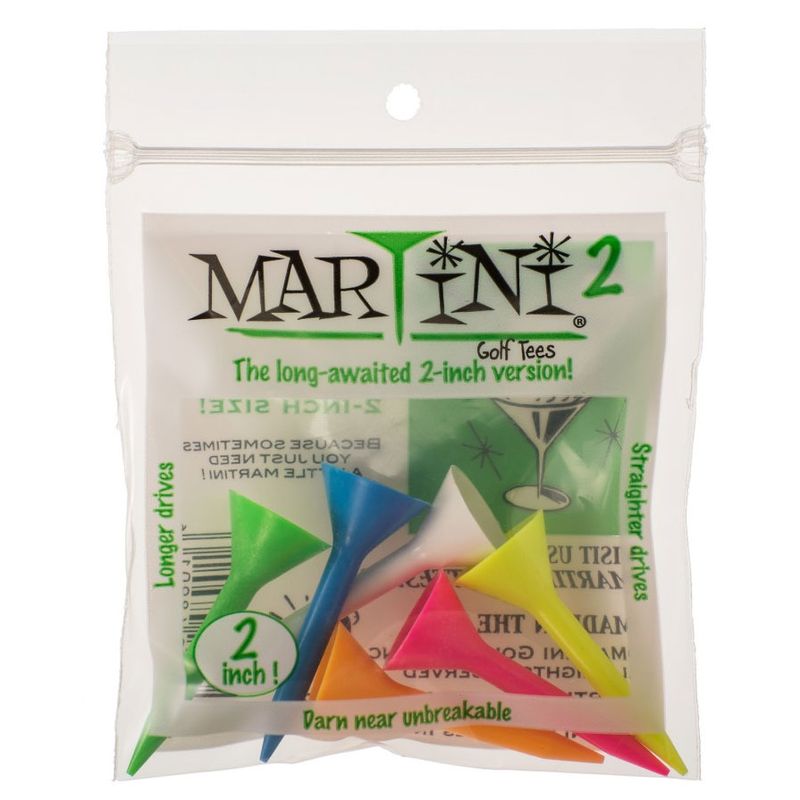 Martini Golf Tees - 2 Inch - Mixed Colors - 6 CT
