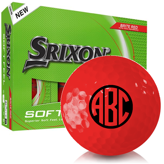 Srixon Soft Feel 14 Brite Red Monogram Golf Balls