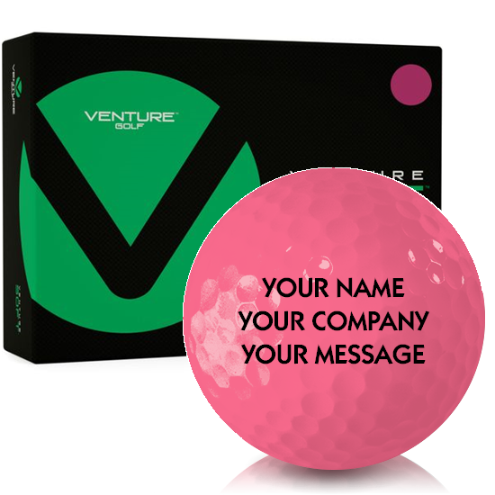 Venture Golf Soft Matte Pink Personalized Golf Balls