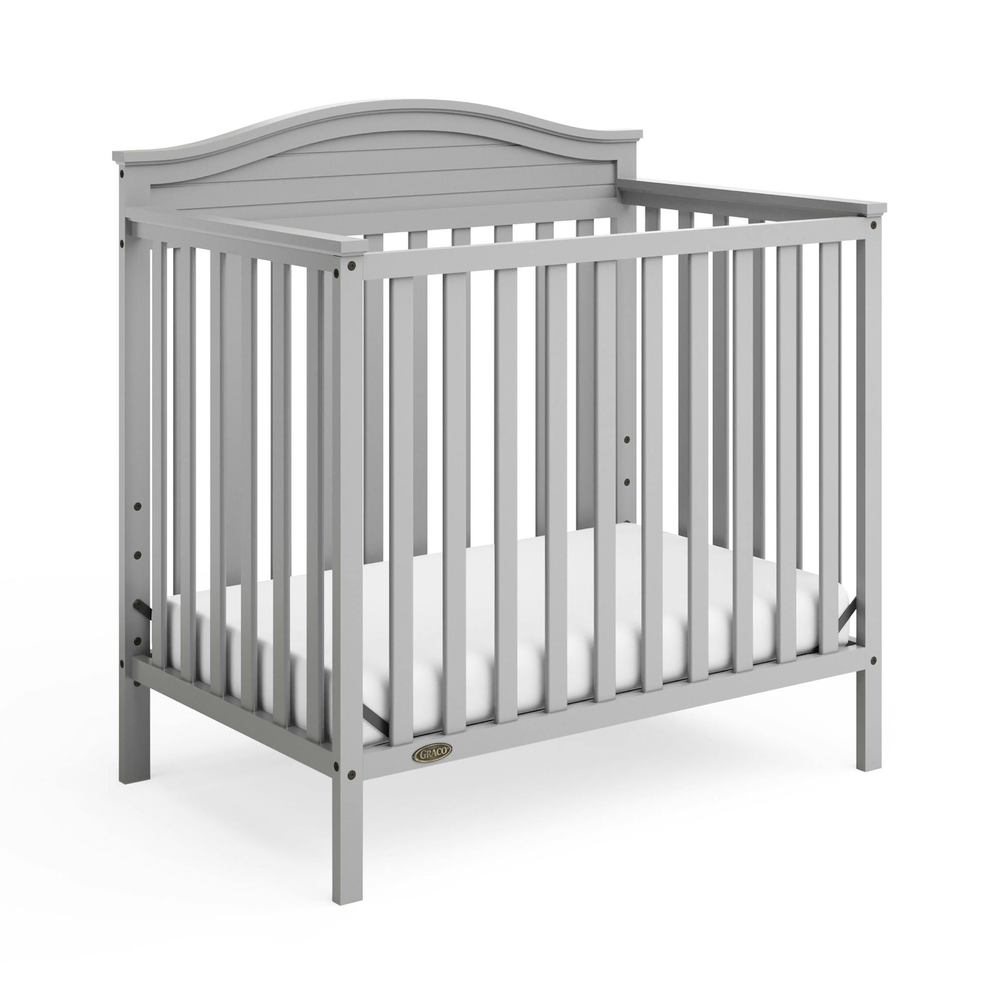 Graco Stella 4-In-1 Convertible Mini Crib, Pebble Grey