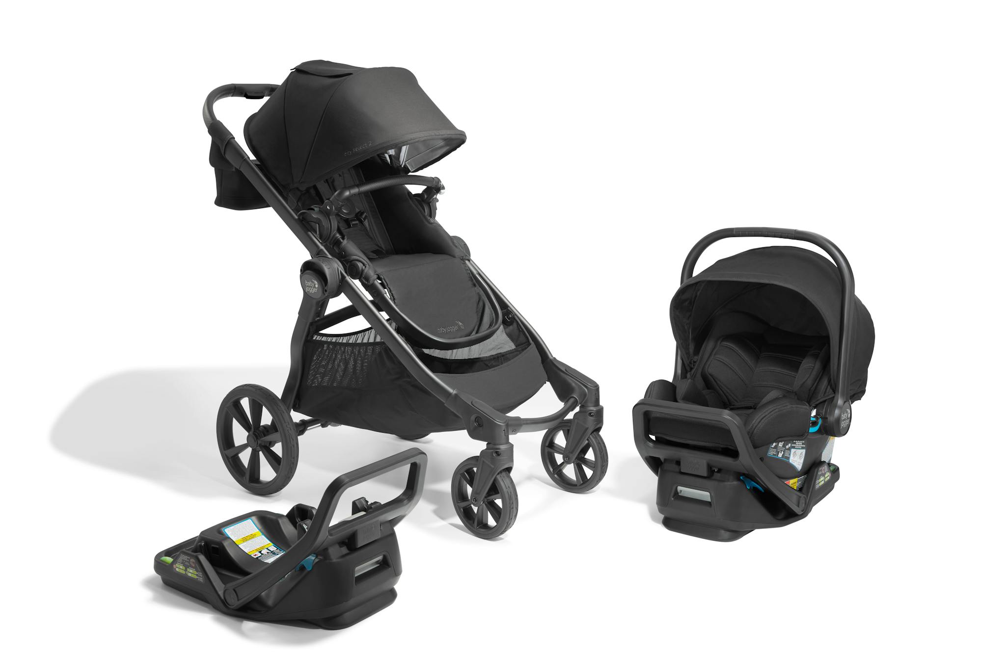 Baby Jogger City Select® 2 Travel System, Eco Collection, Infant Essentials Bundle In Lunar Black