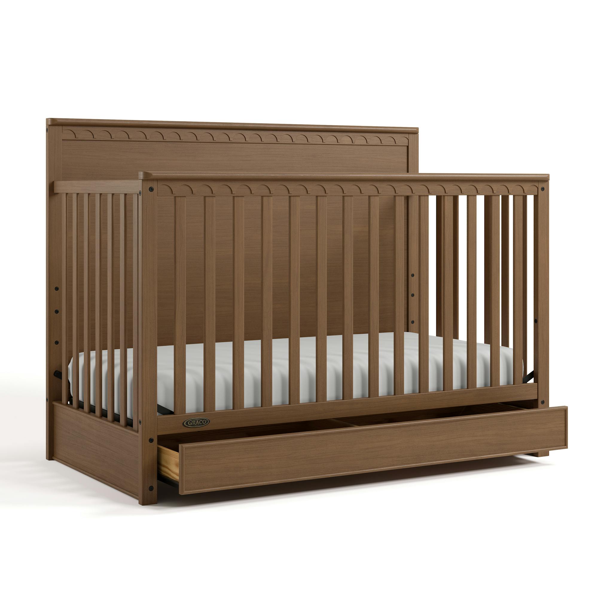 Graco Sasha Convertible Crib W/ Drawer, Hazelnut Brown