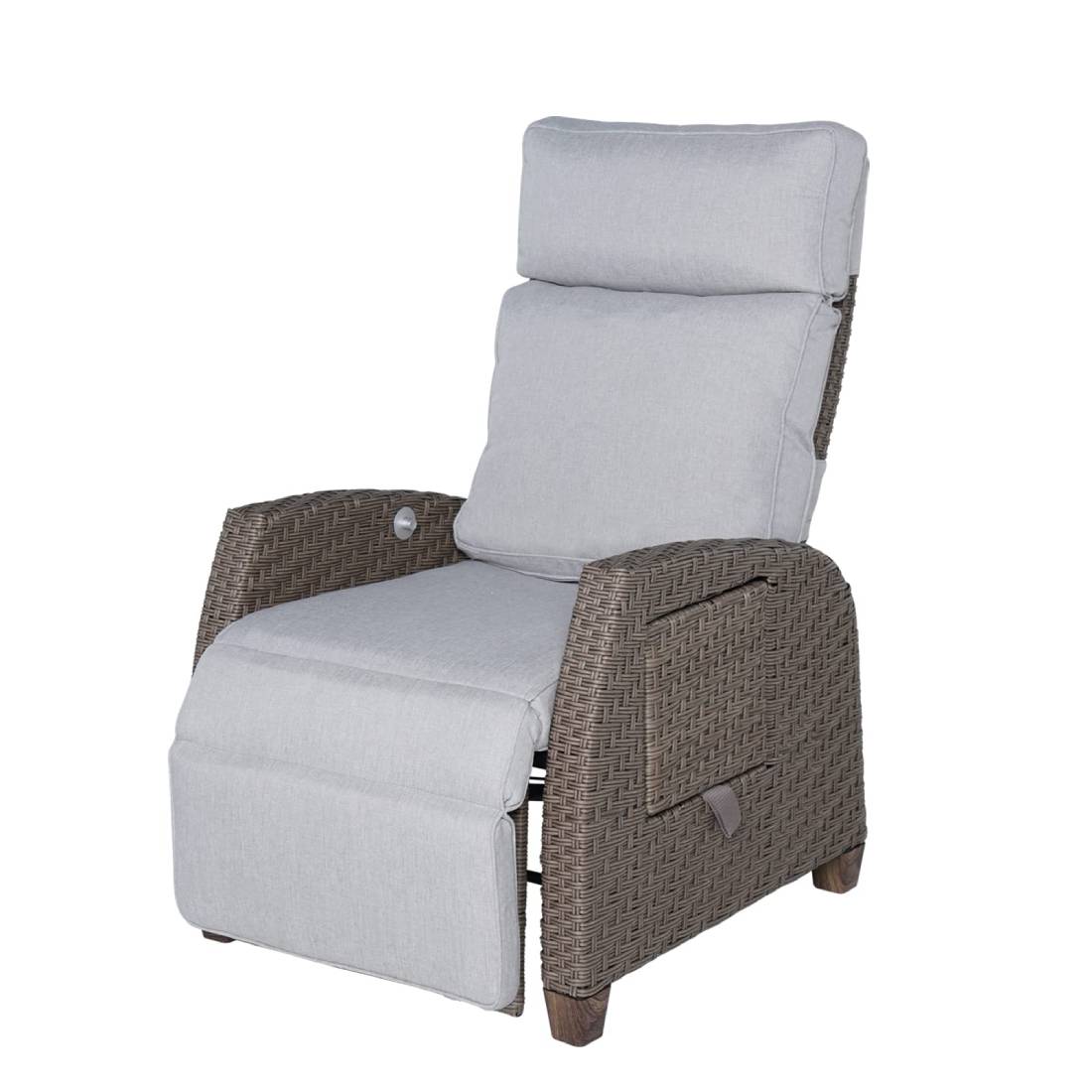 MOOR indoor and outdoor wicker extra-long recliner with cushion Mist Grey-1PC