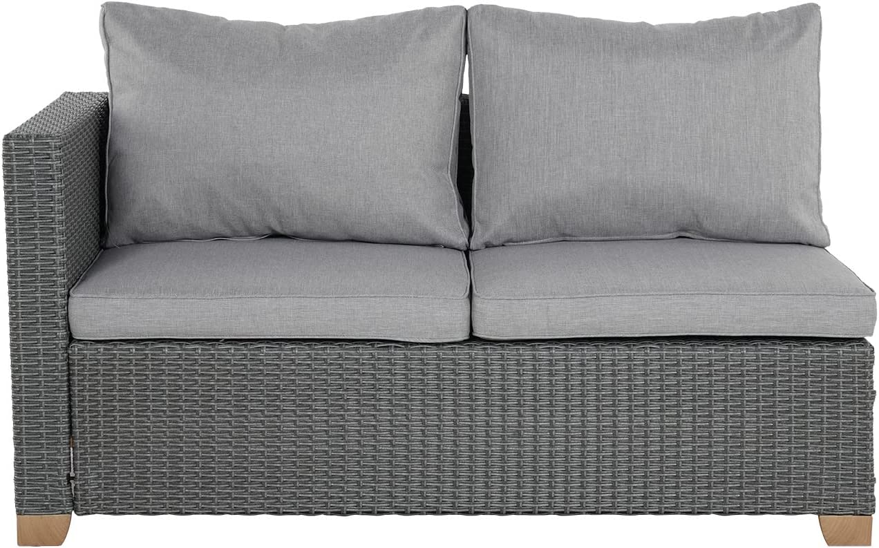 Outdoor Wicker Patio Furniture Set Modular Sectional Sofa Set Right Arm Sofa