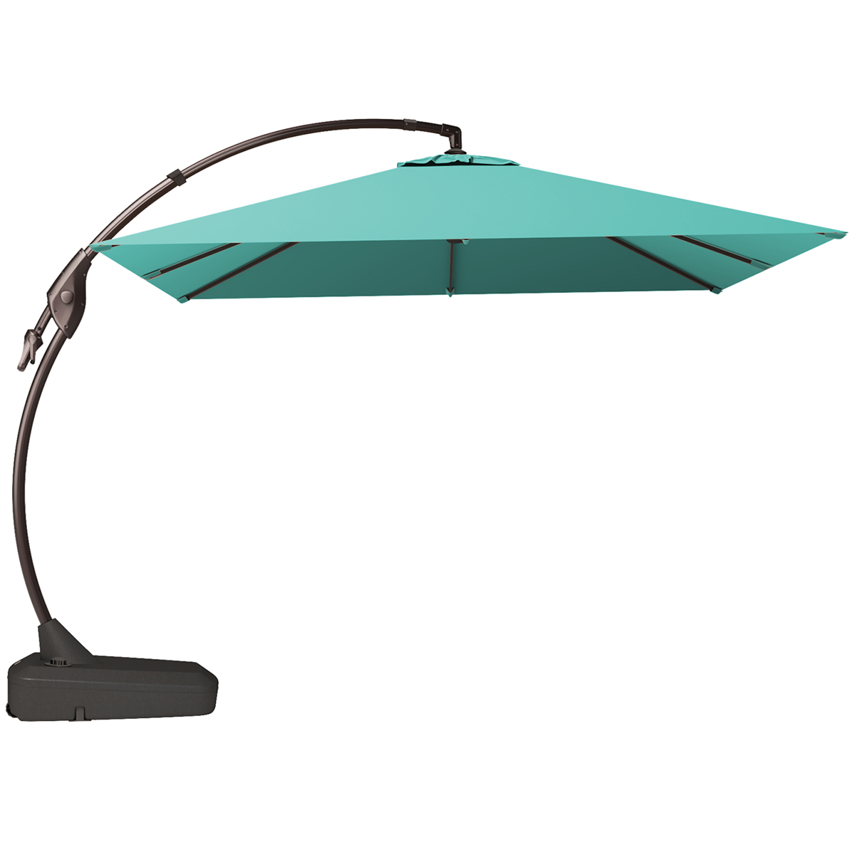 10 FT Sunbrella Fabric Patio Umbrella Deluxe NAPOLI Curvy Round Umbrella Offset Umbrella Canvas Aruba-Square