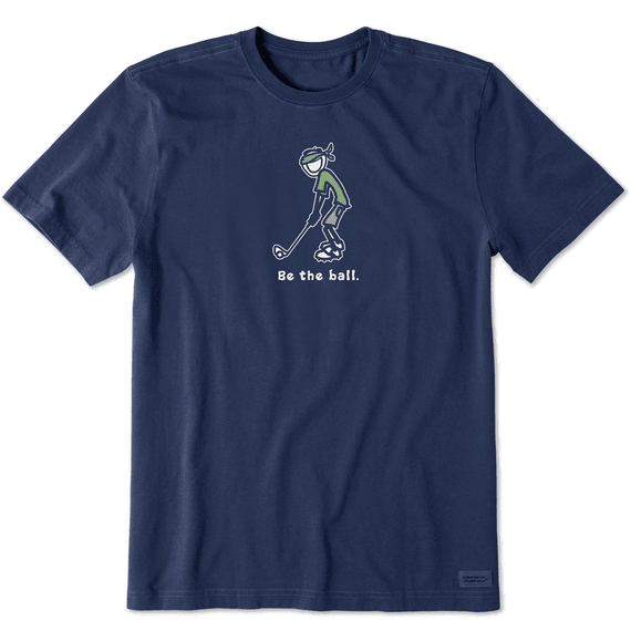 Life is Good Men's Jake Be the Ball Crusher Short Sleeve T-Shirt in Darkest Blue Size 3XL | 100% Cotton