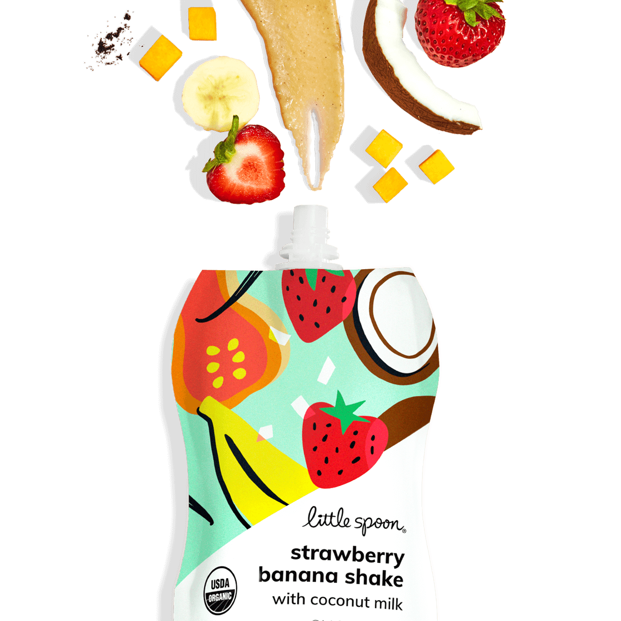 Strawberry Banana Shake | Organic Baby Food Pouch | Delivered Right to Your Door | Little Spoon