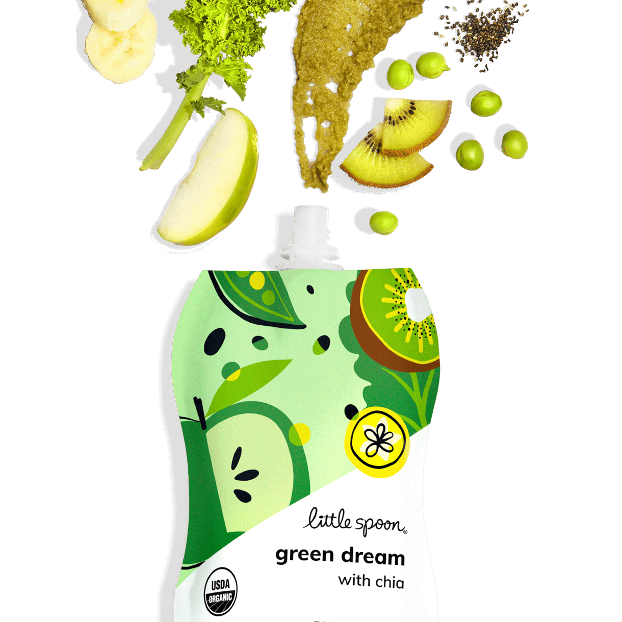 Green Dream Smoothie | Organic Baby Food Pouch | Delivered Right to Your Door | Little Spoon