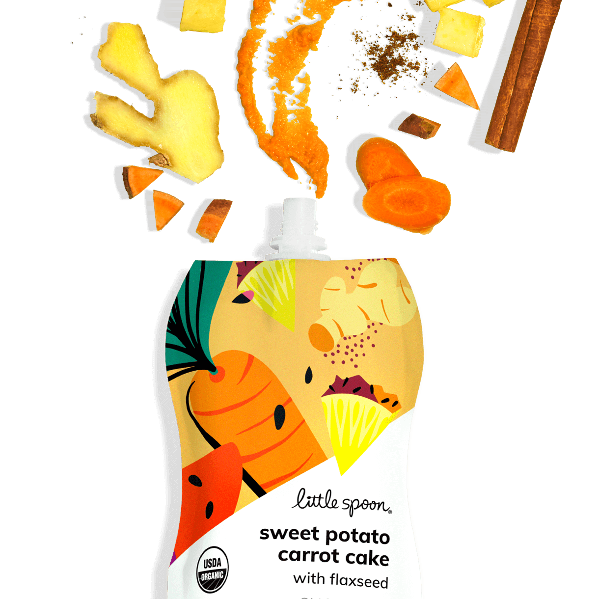 Sweet Potato Carrot Smoothie | Organic Baby Food Pouch | Delivered Right to Your Door | Little Spoon