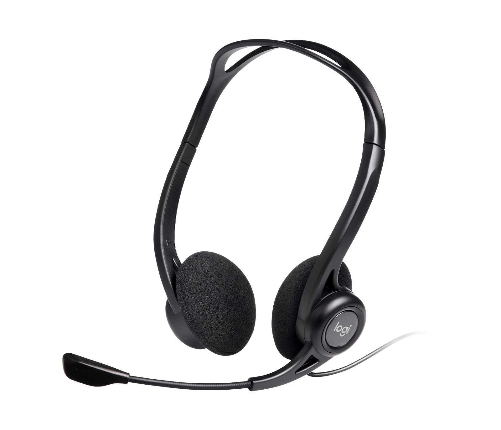 Logitech 960 USB Headset (PC/Mac) with Noise-Cancelling Mic in Black