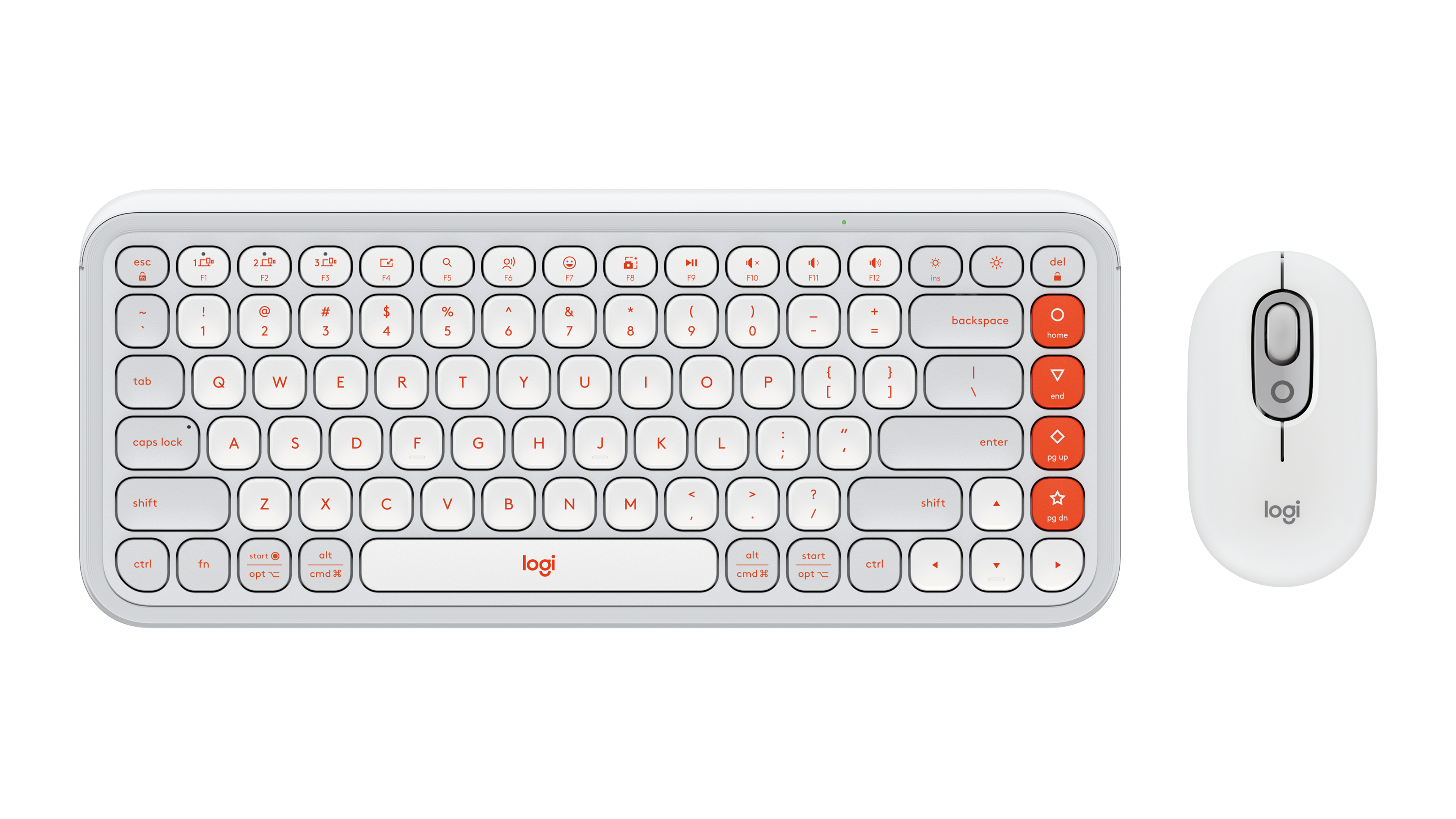 Logitech POP Icon Keyboard Mouse Combo in Off White/Orange