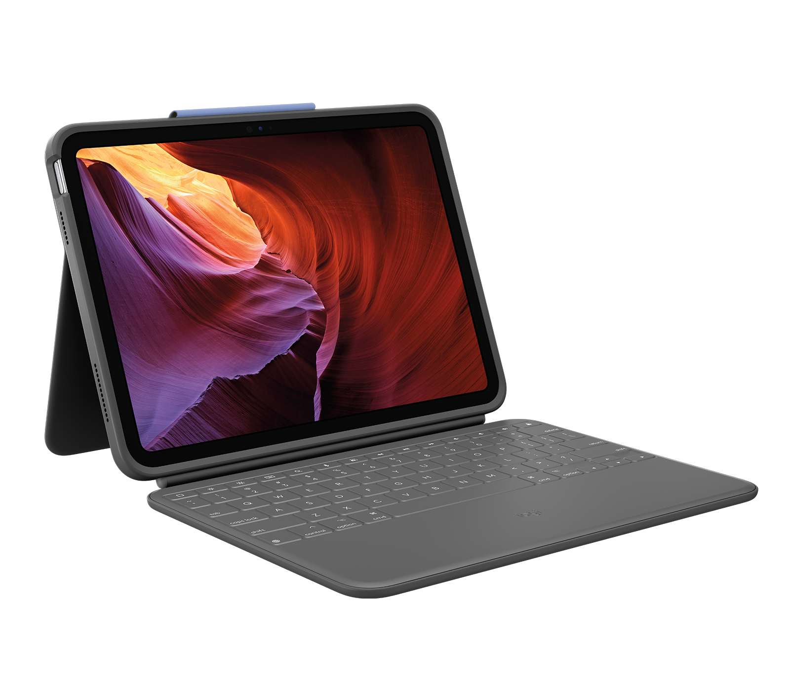 Logitech Rugged Folio - Protective Keyboard Case for iPad (7th, 8th, 9th, 10th gen & A16) in Graphite