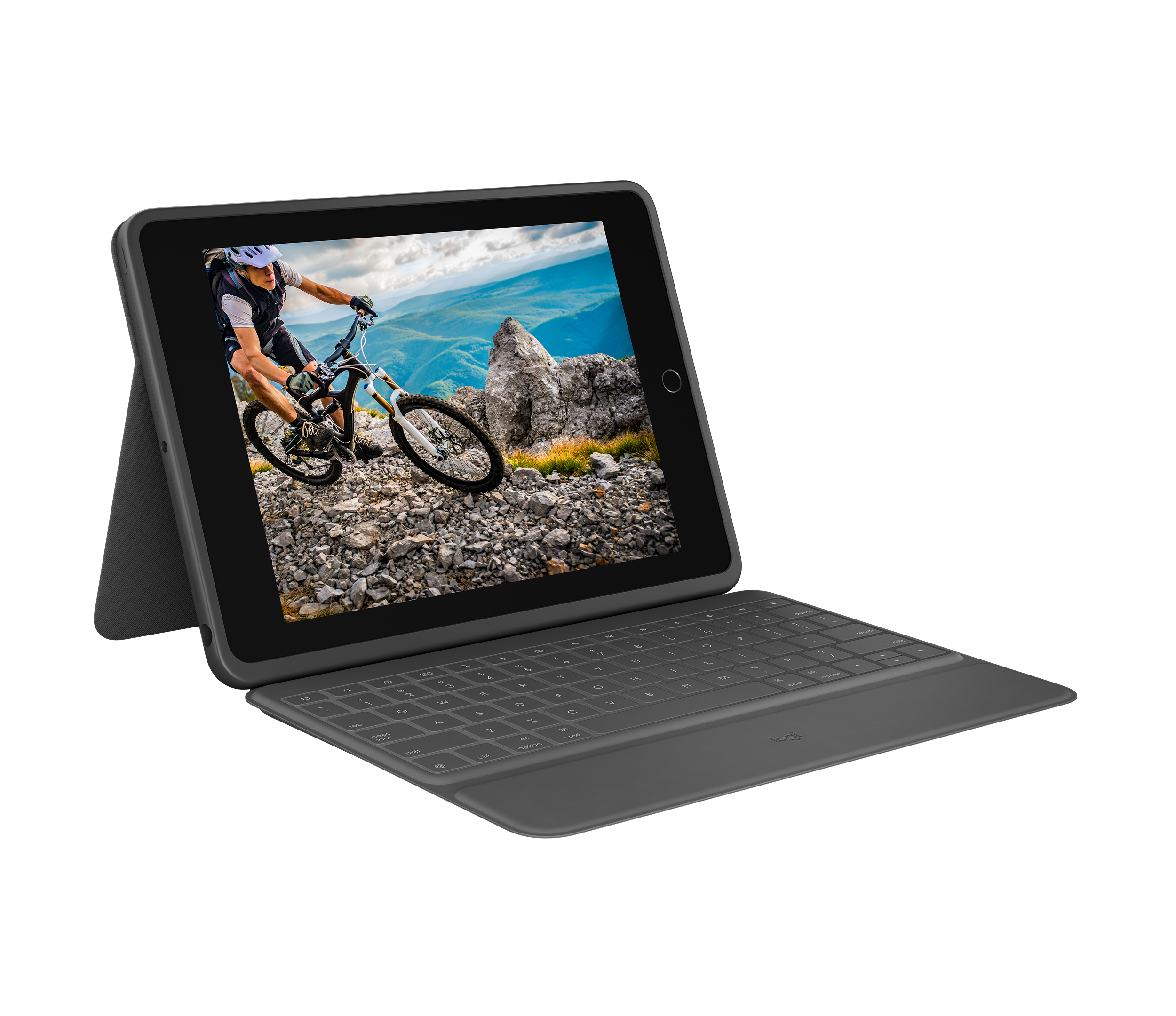 Logitech Refurbished Rugged Folio Keyboard Case for iPad in Graphite