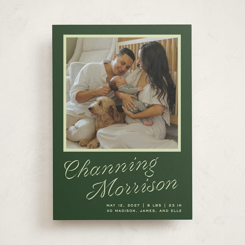 cotillion Birth Announcement Photo Mount Cards