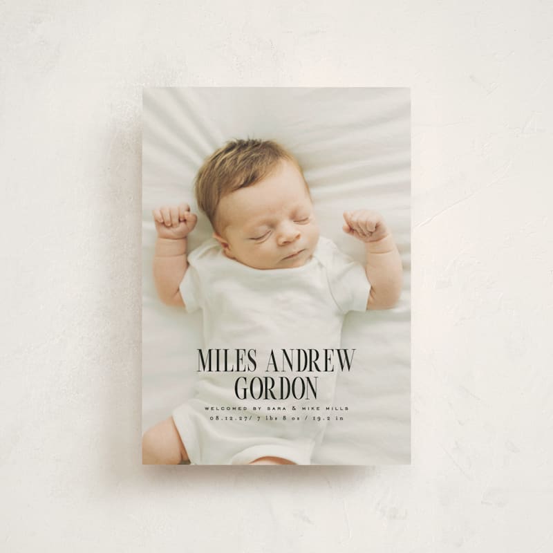 Simply Stated Birth Announcement Postcards