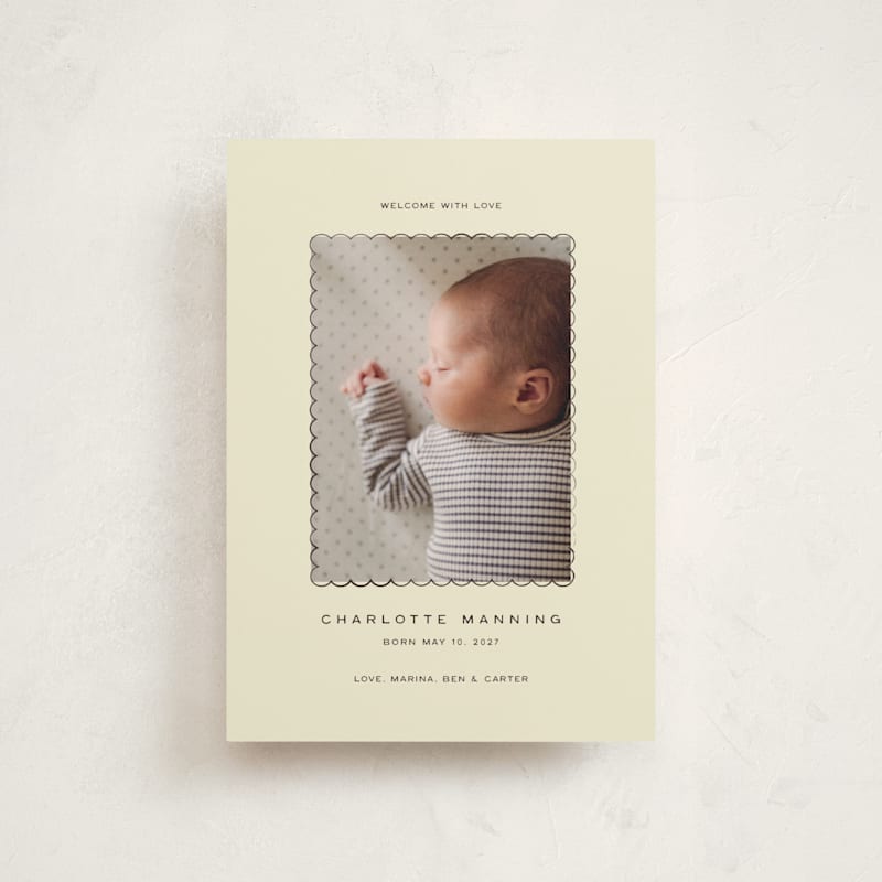 Petal Frame Birth Announcement Postcards