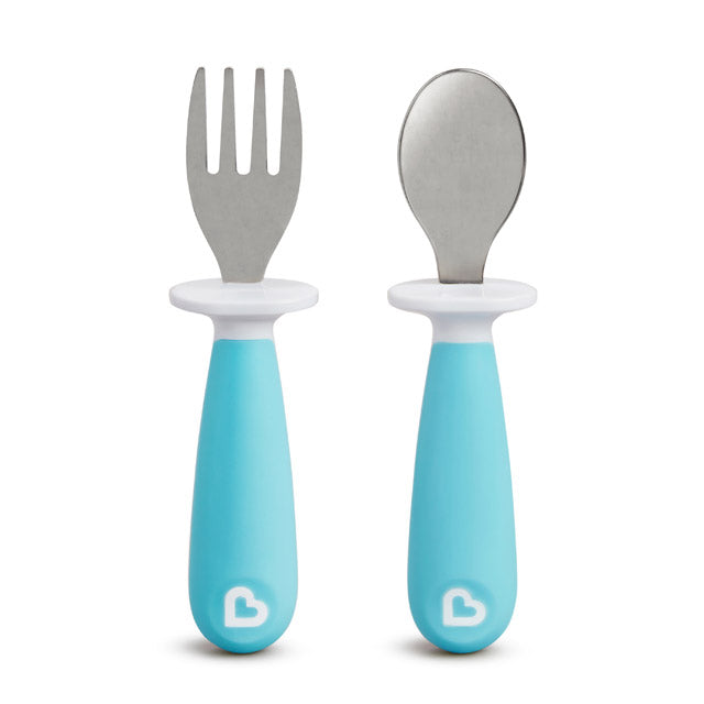 Munchkin Raise™ Toddler Fork & Spoon Set in Light Blue