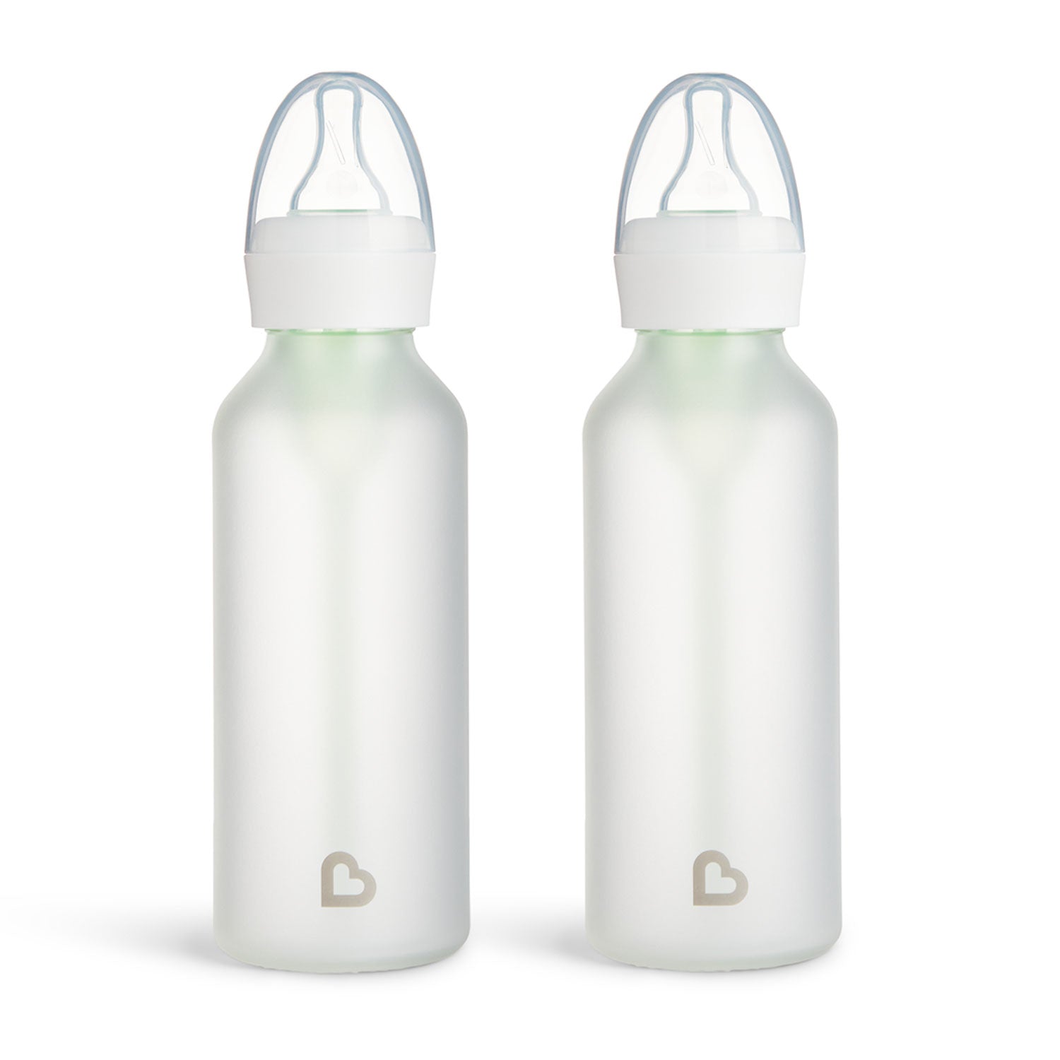 Munchkin Bond® Silicone Glass Bottle, 2 Pack, 8 Ounce in White