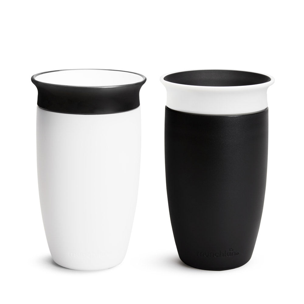 Munchkin Miracle® 360° Black & White Sippy Cup, 10oz, 2 Pack, 10 Oz