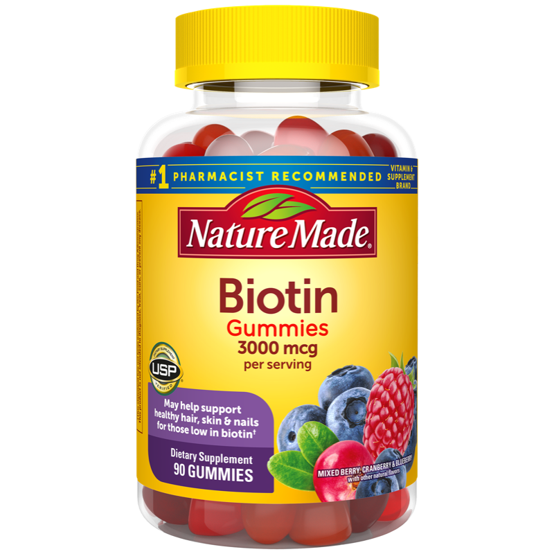 Nature Made 3000 mcg Biotin Gummies for Hair, Skin & Nails