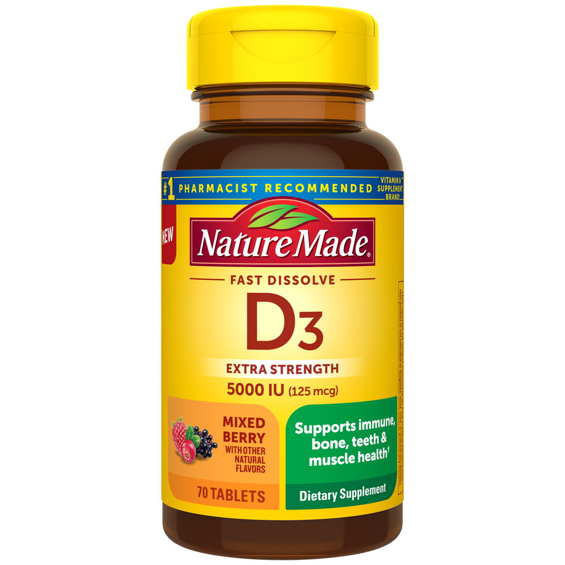 Nature Made D3 5000 IU (125 Mcg) Fast Dissolve Tablets