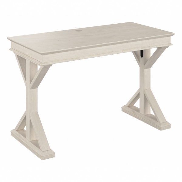 Bush� Furniture Homestead 48"W Writing Desk, Linen White Oak, Standard Delivery