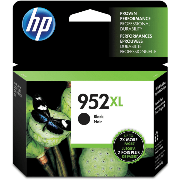 HP 952XL High-Yield Black Ink Cartridge, F6U19AN