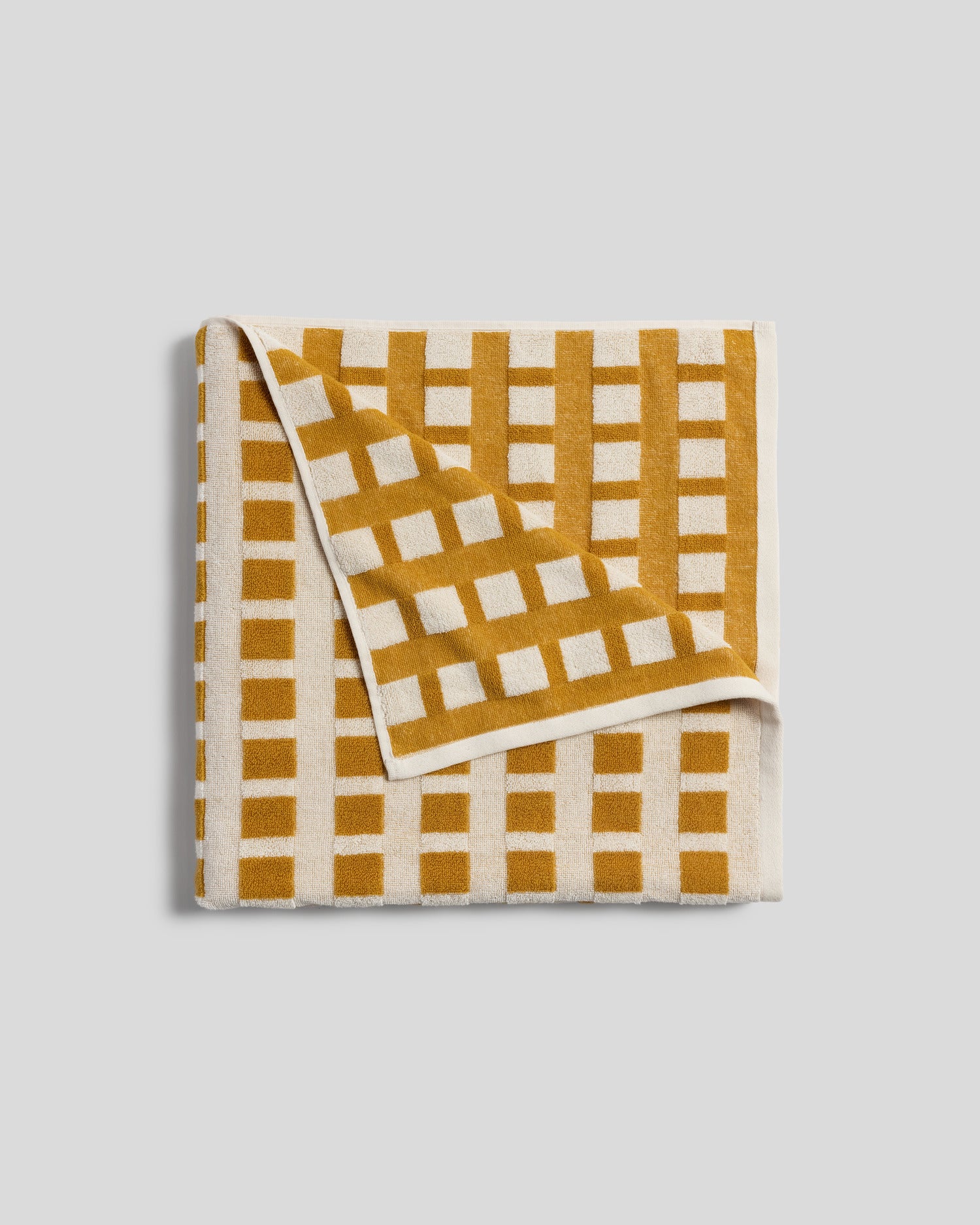 Capri Check Beach Towel in Marigold/Natural size 40"x72" | Parachute Home