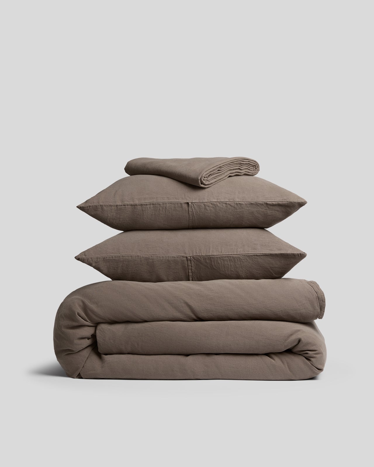 Linen Tencel Venice Set in Warm Grey size Full Side Envelope | Parachute Home